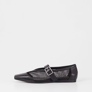 NWOT Vagabond Black Leather Mesh Women's Mary Jane Flats Wioletta
